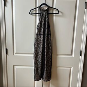 SHEIN Women's black lace halter dress